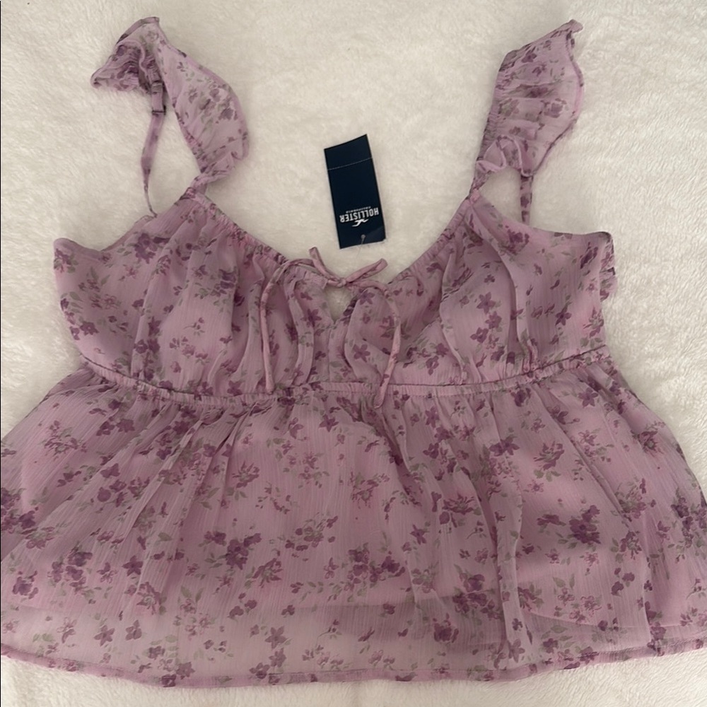 hollister tie back babydoll top